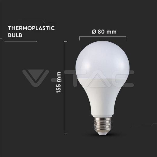 LED Bulb 20W A80 Е27 Thermoplastic 3000K - 5