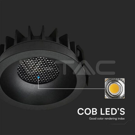 18W LED Honey Comb Downlight Bridgelux Chip 3in1 Anillo Negro + Calefacción Negra - 2