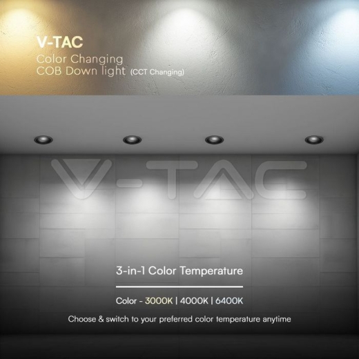 18W LED Honey Comb Downlight Bridgelux Chip 3in1 Anillo Negro + Calefacción Negra - 5