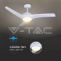 Ventilador de techo LED 15W 3 en 1 control remoto por RF 3 cuchillas color Blanco 35W DC Motor - 2