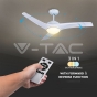 Ventilador de techo LED 15W 3 en 1 control remoto por RF 3 cuchillas color Blanco 35W DC Motor - 4