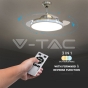 Ventilador de techo LED 30W 3 en 1 control remoto por RF 3 cuchillas color Blanco 35W DC Motor - 3