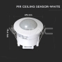 Sensor de techo PIR blanco 360° - 6