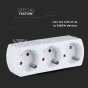 3 Outlet Power Adapter Earth Contact 16A 250V - 6
