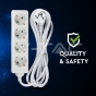 Enchufe 4 tomas con cable 3m - 6