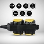 Regleta base 4 enchufes 3G 1.5mm x 3m IP44 negro & amarillo - 7