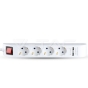 Regleta base 4 enchufes & 2 puertos USB 3G 1.5mm x 1.4m color blanco - 2