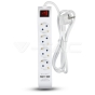 Regleta base 4 enchufes & 2 puertos USB 3G 1.5mm x 1.4m color blanco - 3