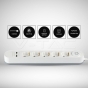 Regleta base 5 enchufes & 2 puertos USB 3G 1.5mm x 3m color blanco - 4