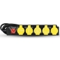 Regleta base 5 enchufes 3G 1.5mm x 3m IP44 negro & amarillo - 2
