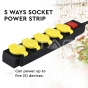 Regleta base 5 enchufes 3G 1.5mm x 3m IP44 negro & amarillo - 5