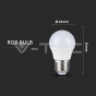 LED Bulb 3.5W E27 G45 RF Control RGB 6400K - 7