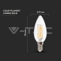 LED Bulb 4W Filament E14 Clear Cover Candle 4000K - 4