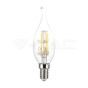 Bombilla LED 4W Filamento E14 Vela Transparente Flame 3000K - 1