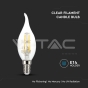 Bombilla LED 4W Filamento E14 Vela Transparente Flame 3000K - 2