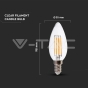 LED Bulb 5.5W Filament E14 Dimmable Clear Cover Candle 3000K - 4
