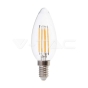 LED Bulb 5.5W Filament E14 Dimmable Clear Cover Candle 4000K - 1
