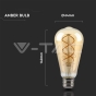 Bombilla LED 5W Filamento E27 ST64 Ambar Dimmable 2200K - 4