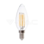 LED Bulb 6W Filament E14 Clear Cover Candle 6000K 130lm/W - 1