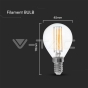 LED Bulb 6W Filamen E14 P45 Clear Cover 4000K - 4