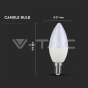LED Bulb SAMSUNG Chip 4.5W E14 A++ Plastic Candle 6400K - 6