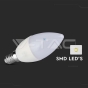 LED Bulb SAMSUNG Chip 5.5W E14 C37 Plastic Dimmable Candle 3000K - 3