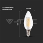 LED Bulb SAMSUNG Chip Filament 4W E14 Candle Clear Cover 2700K - 4