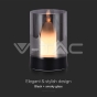 2W LED Candle Table Lamp 3000K Black + Smoky Glass - 2