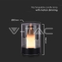 2W LED Candle Table Lamp 3000K Black + Smoky Glass - 5