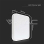 18W LED Dome Light SAMSUNG Chip 4000K Square White Frame IP44 - 10