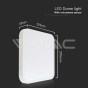 18W LED Dome Light Square Microwave Sensor White Frame 4000K IP44 - 13