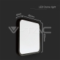 48W LED Dome Light SAMSUNG Chip 6500K Square Black Frame IP44 - 9