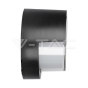 12W LED Wall Light Sami-Frame Black Round 4000K - 3