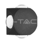 4W LED Wall Light 4 Sides 4000K Black Body IP54 - 1