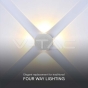 4W LED Wall Light 4 Sides 4000K White Body IP54 - 5