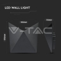 5W LED Wall Light Black Body IP65 3000K - 7