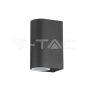 Aplique de pared 2xGU10 Aluminio Redondo Negro IP44 - 1