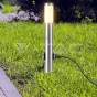 E27 Bollard Lamp 60cm PIR Sensor 2 EU Plug Sockets Stainless Steel Satin Nickel IP44 - 7
