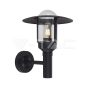 E27 Wall Lamp Holder Clear Glass Matt Black Body - 1