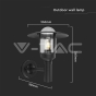 E27 Wall Lamp Holder Clear Glass Matt Black Body - 4