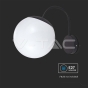 Wall Lamp 1xE27 Matt Black Opal Plastic C Ball Up - 2