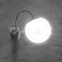 Wall Lamp 1xE27 Matt Black Opal Plastic C Ball Up - 6
