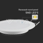 24W LED SAMSUNG Chip Backlit Panel Recessed Round 3000K - 6