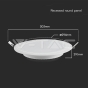 24W LED SAMSUNG Chip Backlit Panel Recessed Round 3000K - 8
