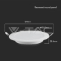6W LED SAMSUNG Chip Backlit Panel Recessed Round 4000K - 8