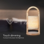 1.5W LED Fabric Table Lamp 3000K Beige Body Wood Handle - 3