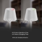 2W LED Table Lamp (4400mA Battery) IP54 White Body 3000K - 6