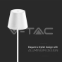 2W LED Table Lamp (4400mA Battery) IP54 White Body 3000K - 8