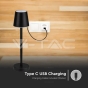 3W LED Table Lamp Rechargeable Touch Dimmable Black Body 3000K - 3