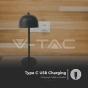 LED Table Lamp 1800mAh Battery 115x300 3in1 Black Body - 4